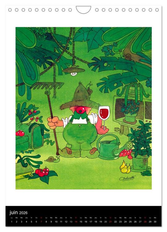 Produktbild: Humour et Vin (Calendrier mural 2026 DIN A4 horizontal), CALVENDO calendrier mensuel