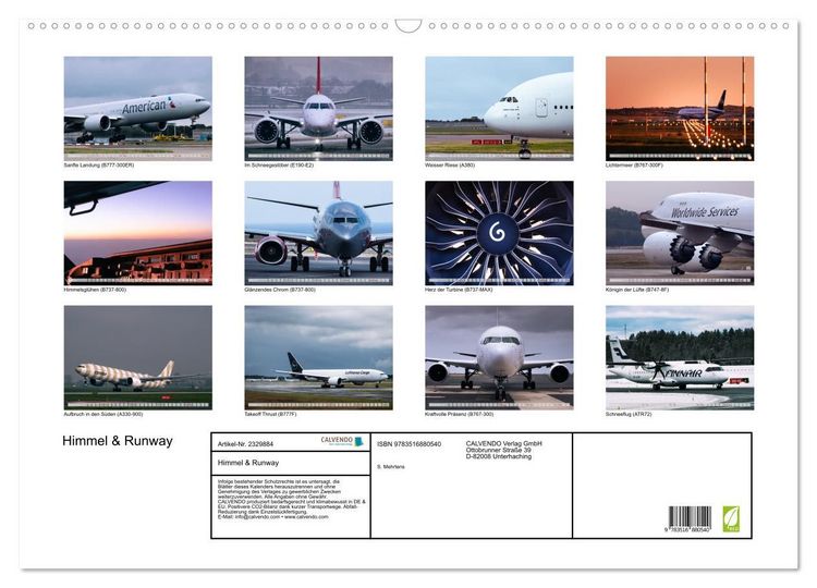 Produktbild: Himmel & Runway (Wandkalender 2027 DIN A2 quer), CALVENDO Monatskalender