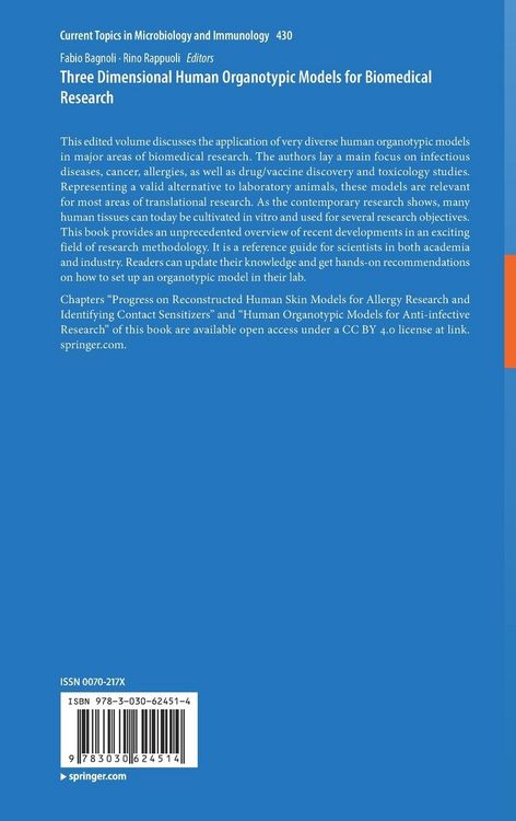 Produktbild: Three Dimensional Human Organotypic Models for Biomedical Research