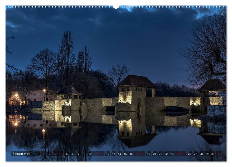 Produktbild: Nachts in Leipzig (Wandkalender 2026 DIN A2 quer), CALVENDO Monatskalender