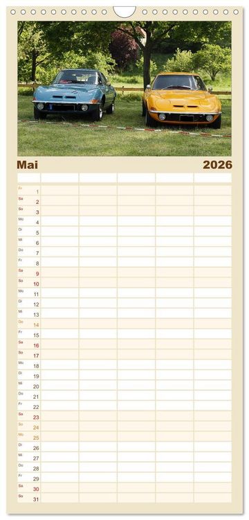 Produktbild: Familienplaner 2026 - Opel GT Der Kalender mit 5 Spalten (Wandkalender, 21 x 45 cm) CALVENDO