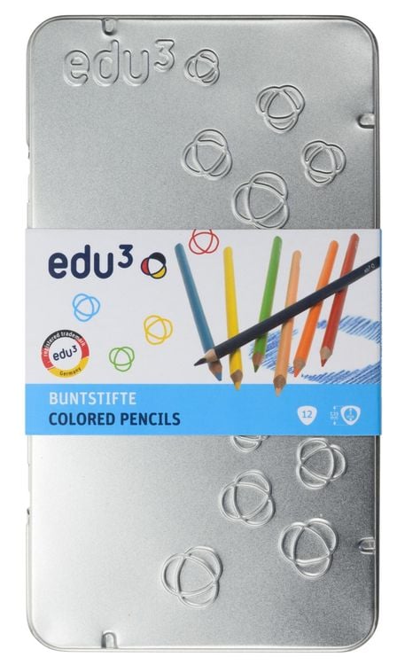 Produktbild: edu&sup3; Buntstifte dreikant, 12er Set