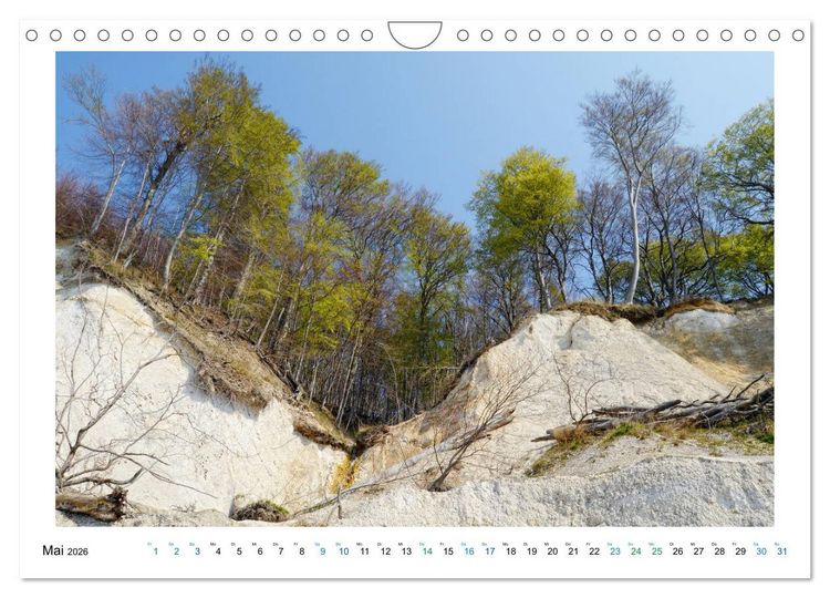 Produktbild: Kreidefelsen Insel R&uuml;gen - Sonne, Wind und Ostsee (Wandkalender 2026 DIN A4 quer), CALVENDO Monatskalender