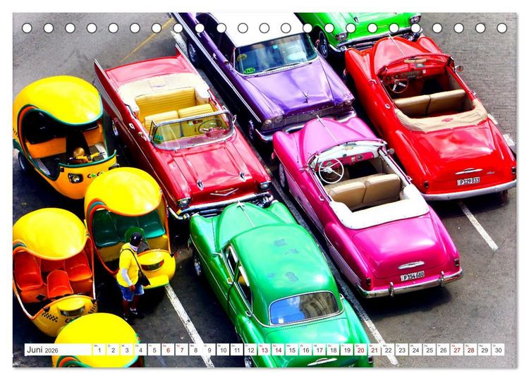 Produktbild: Vogel-Perspektive - Oldtimer in Havanna (Tischkalender 2026 DIN A5 quer), CALVENDO Monatskalender