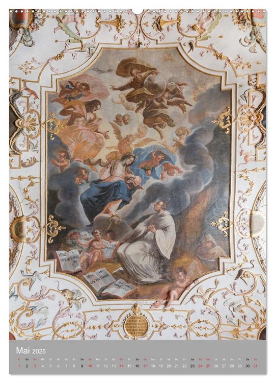 Produktbild: Waldsassen Stiftsbibliothek (hochwertiger Premium Wandkalender 2026 DIN A2 hoch), Kunstdruck in Hochglanz