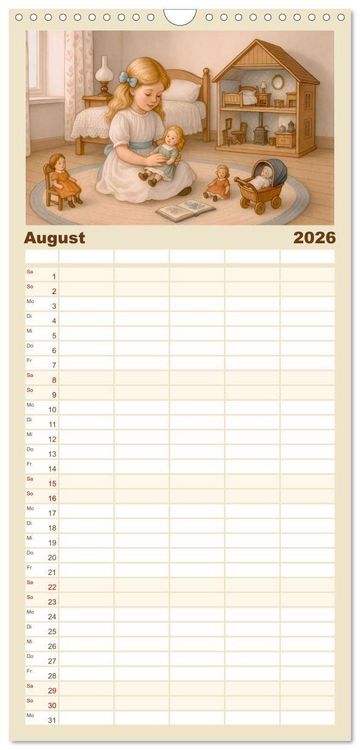 Produktbild: Familienplaner 2026 - Else Ury mit 5 Spalten (Wandkalender, 21 x 45 cm) CALVENDO