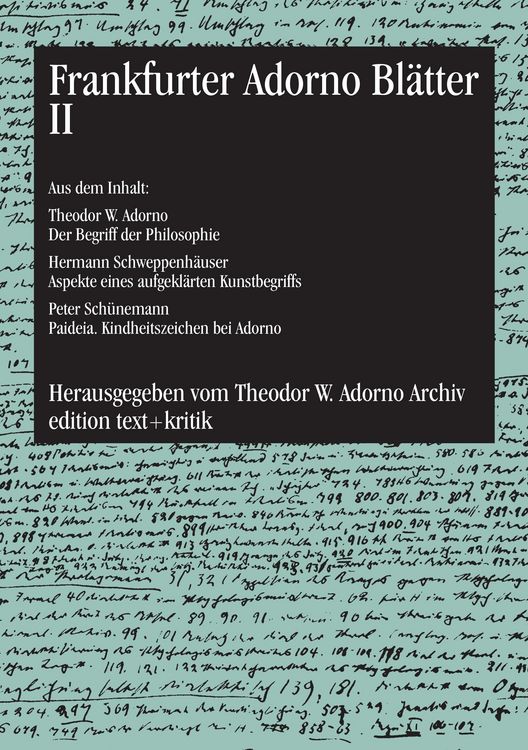 Produktbild: Frankfurter Adorno Bl&auml;tter II