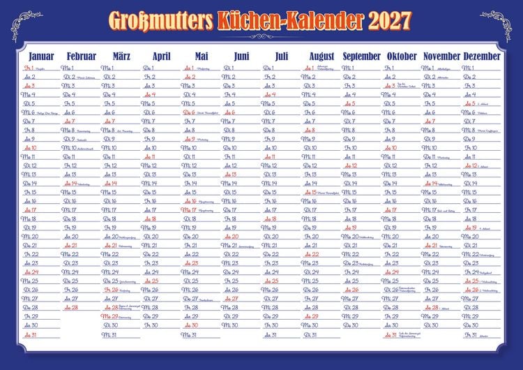 Produktbild: Gro&szlig;mutters K&uuml;chenkalender 2027 mit Wandplaner