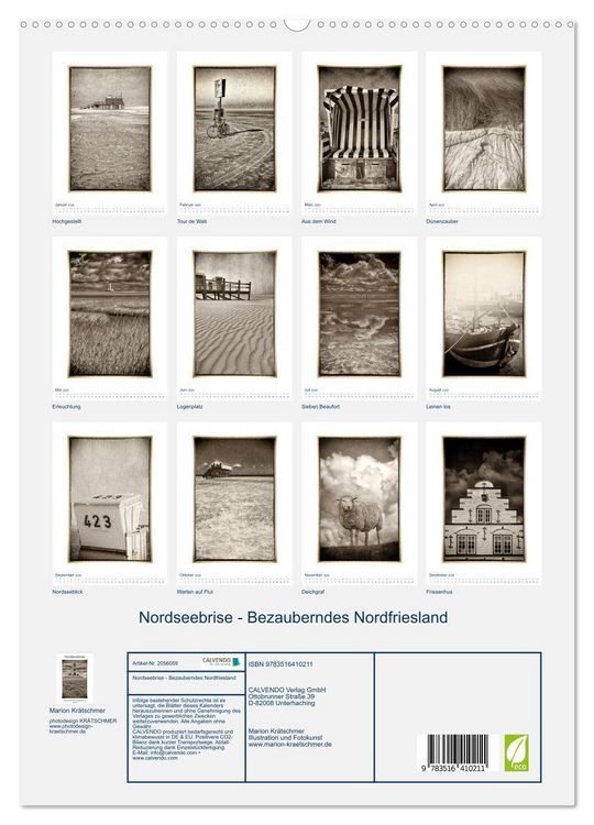 Produktbild: Nordseebrise - Bezauberndes Nordfriesland (hochwertiger Premium Wandkalender 2026 DIN A2 hoch), Kunstdruck in Hochglanz