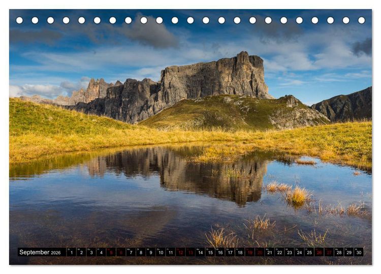 Produktbild: Bergseen in den Dolomiten (Tischkalender 2026 DIN A5 quer), CALVENDO Monatskalender