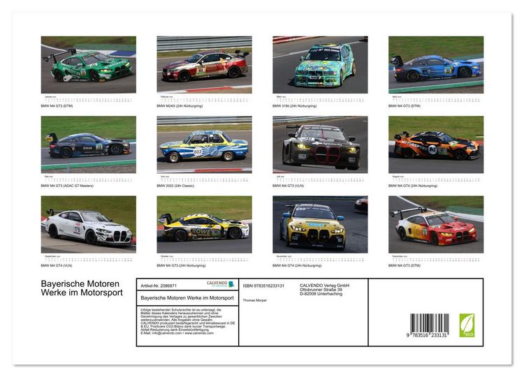 Produktbild: Bayerische Motoren Werke im Motorsport (Wandkalender 2026 DIN A3 quer), CALVENDO Monatskalender