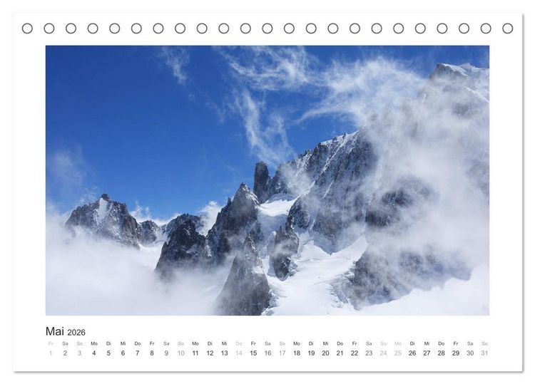 Produktbild: Die sch&ouml;nsten Gipfel der Alpen - Giganten aus Fels und Eis (Tischkalender 2026 DIN A5 quer), CALVENDO Monatskalender