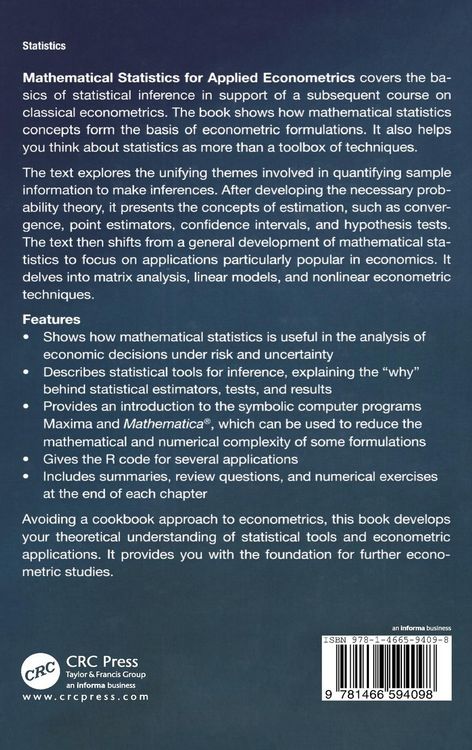 Produktbild: Mathematical Statistics for Applied Econometrics