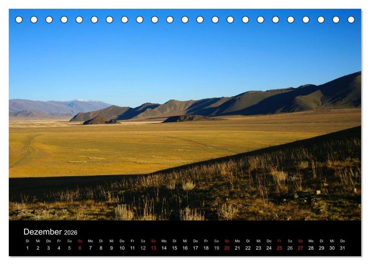 Produktbild: Einsame Mongolei (Tischkalender 2026 DIN A5 quer), CALVENDO Monatskalender