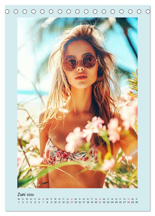 Produktbild: Sommer-Traum. Sch&ouml;ne M&auml;dchen am Meer (Tischkalender 2026 DIN A5 hoch), CALVENDO Monatskalender