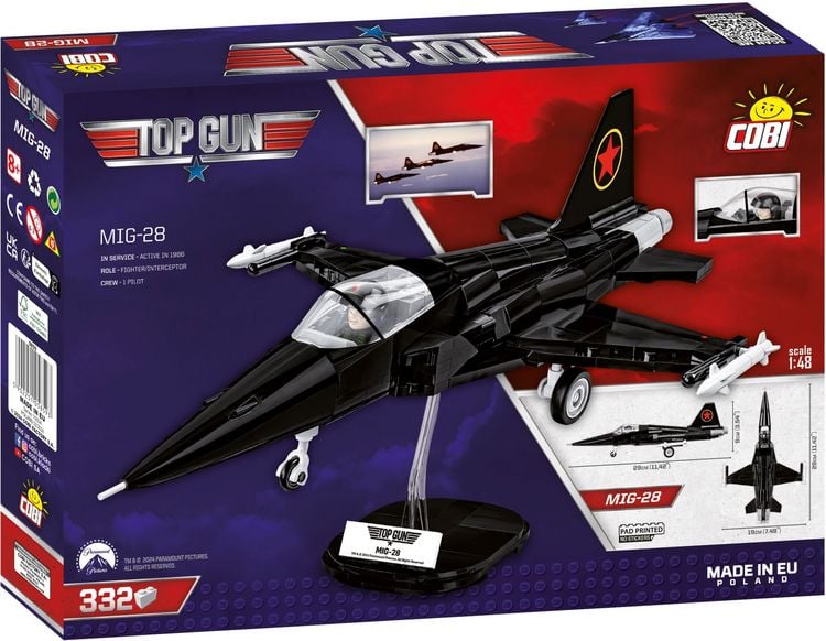 Produktbild: COBI Top Gun 5859 - Mig-28, 1:48 Bausatz, 332 Klemmbausteine