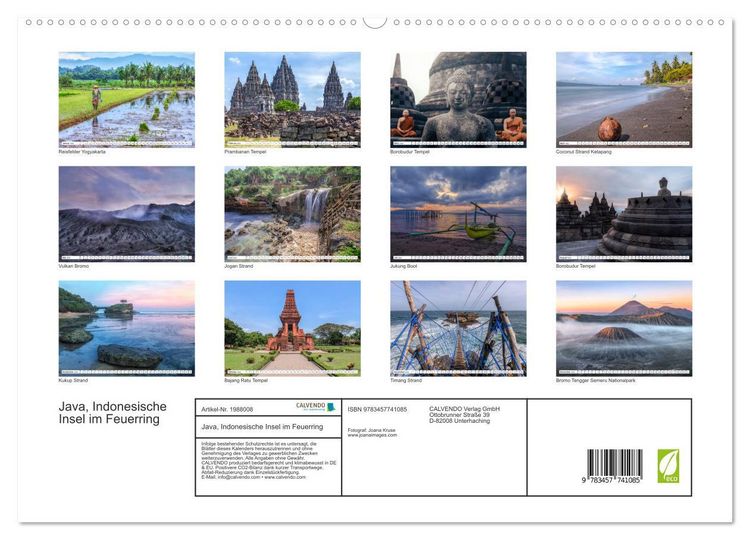 Produktbild: Java, Indonesische Insel im Feuerring (hochwertiger Premium Wandkalender 2026 DIN A2 quer), Kunstdruck in Hochglanz