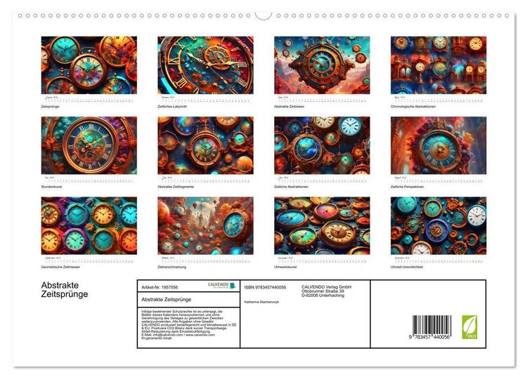 Produktbild: Abstrakte Zeitspr&uuml;nge (hochwertiger Premium Wandkalender 2026 DIN A2 quer), Kunstdruck in Hochglanz