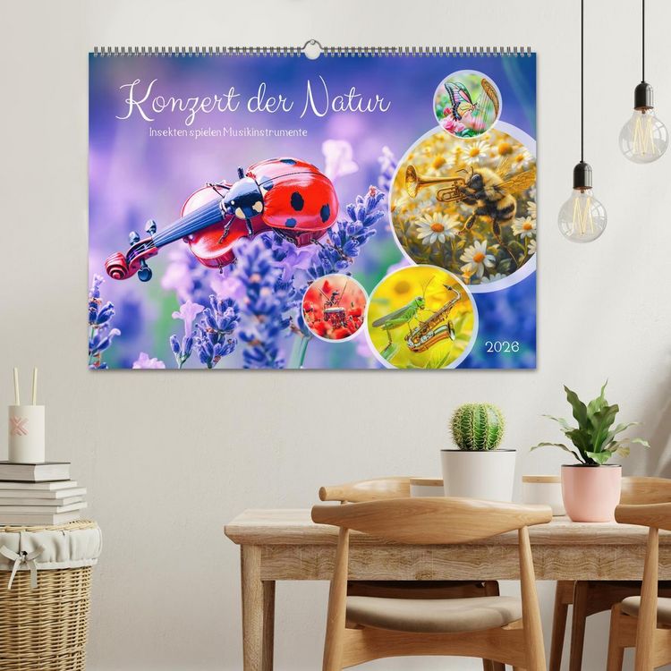 Produktbild: Konzert der Natur - Insekten spielen Musikinstrumente (Wandkalender 2026 DIN A2 quer), CALVENDO Monatskalender
