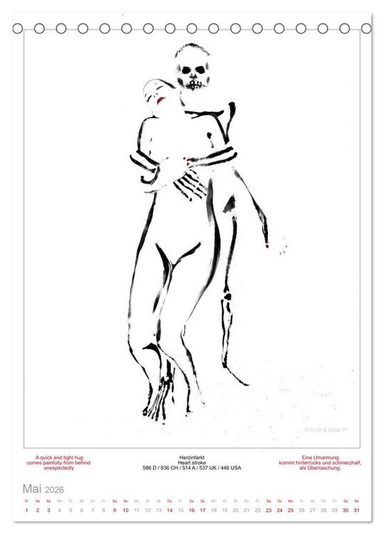 Produktbild: TOTENTANZ HERRENWAHL Haiku Zenga Photo DANCE OF DEATH MEN'S CHOICE (Tischkalender 2026 DIN A5 hoch), CALVENDO Monatskalender