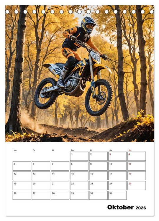 Produktbild: Vollgas und Adrenalin - Motocross-Action pur! (Tischkalender 2026 DIN A5 hoch), CALVENDO Monatskalender