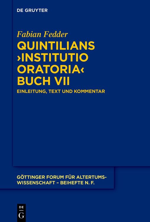 Produktbild: Quintilians &rsaquo;Institutio oratoria&lsaquo; Buch VII