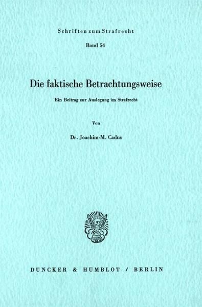 Produktbild: Die faktische Betrachtungsweise.