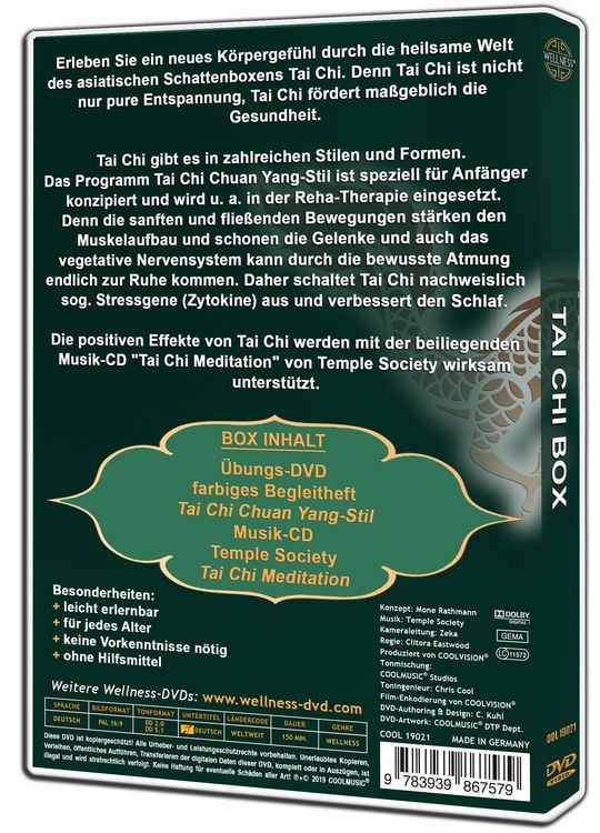 Produktbild: Tai Chi Box - Set inklusive Anf&auml;nger-DVD, &Uuml;bungsheft und Musik-CD