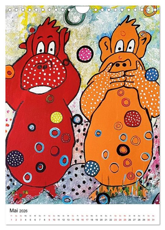 Produktbild: Pop Art Animals - Atelier Zippo (Wandkalender 2026 DIN A4 hoch), CALVENDO Monatskalender