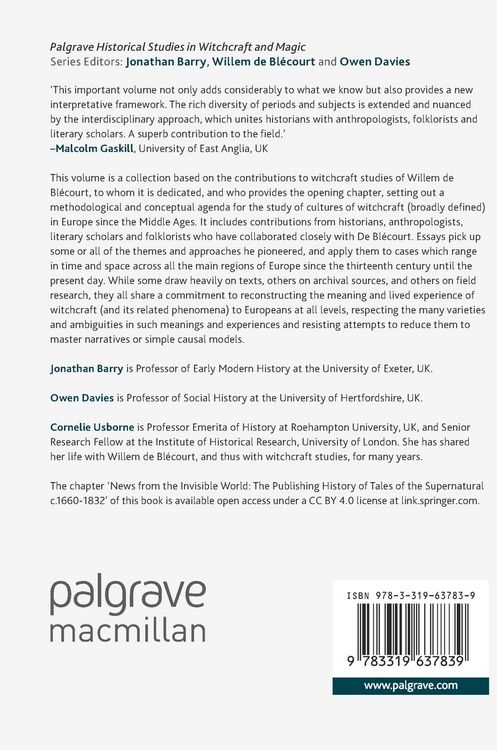 Produktbild: Cultures of Witchcraft in Europe from the Middle Ages to the Present