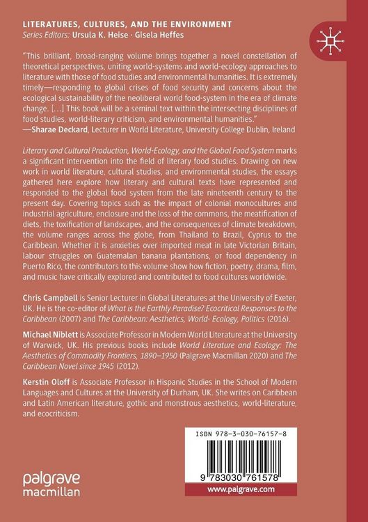 Produktbild: Literary and Cultural Production, World-Ecology, and the Global Food System