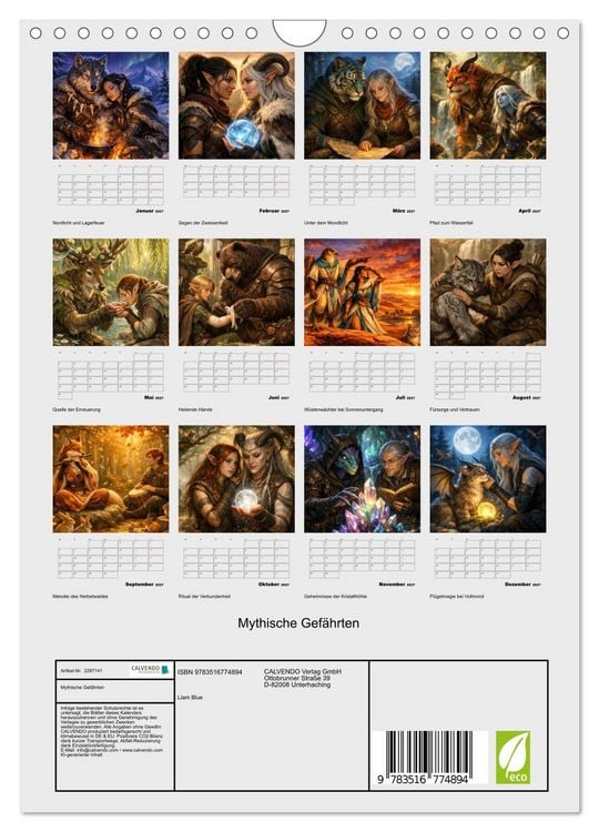 Produktbild: Mythische Gef&auml;hrten (Wandkalender 2027 DIN A4 hoch), CALVENDO Monatskalender