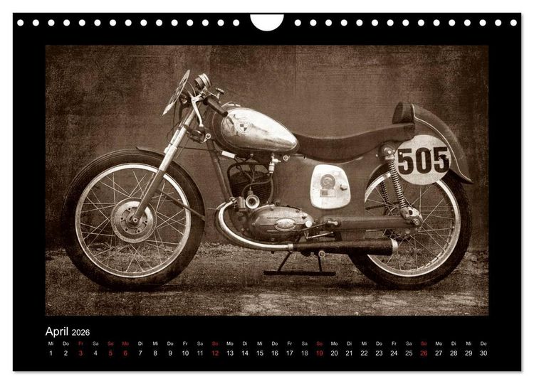 Produktbild: Motorrad Oldtimer (Wandkalender 2026 DIN A4 quer), CALVENDO Monatskalender