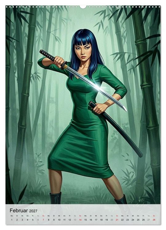Produktbild: Ninja-Girls (hochwertiger Premium Wandkalender 2027 DIN A2 hoch), Kunstdruck in Hochglanz