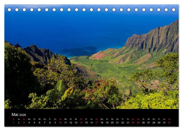Produktbild: Paradiese der Erde - HAWAII (Tischkalender 2026 DIN A5 quer), CALVENDO Monatskalender