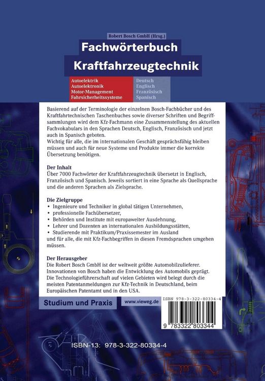 Produktbild: Fachw&ouml;rterbuch Kraftfahrzeugtechnik
