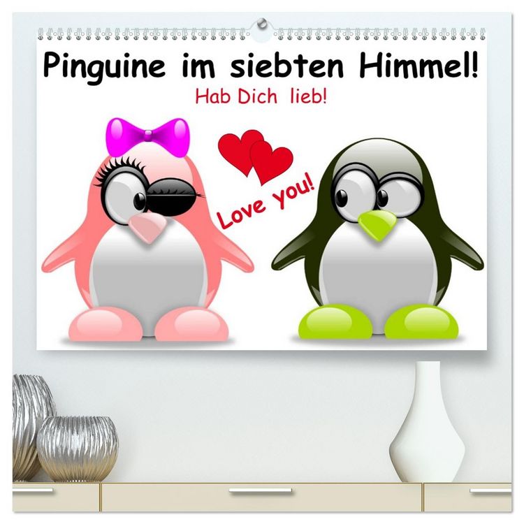 Produktbild: Pinguine im siebten Himmel! (hochwertiger Premium Wandkalender 2026 DIN A2 quer), Kunstdruck in Hochglanz