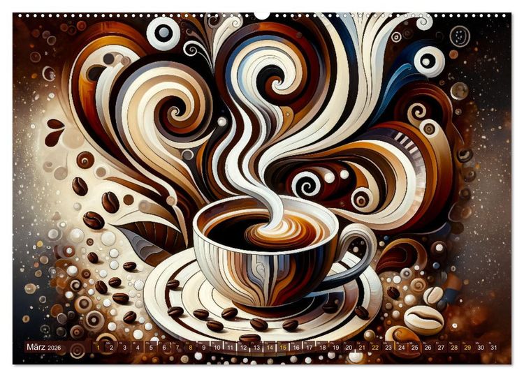 Produktbild: Kaffee & Kunst: Ein Kalender f&uuml;r Genie&szlig;er (hochwertiger Premium Wandkalender 2026 DIN A2 quer), Kunstdruck in Hochglanz