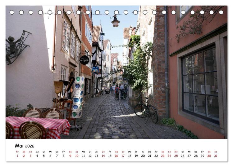 Produktbild: Bremen - Die Hansestadt an der Weser (Tischkalender 2026 DIN A5 quer), CALVENDO Monatskalender