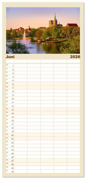 Produktbild: Familienplaner 2026 - Sch&ouml;ne Ostsee - Impressionen &uuml;bers Jahr mit 5 Spalten (Wandkalender, 21 x 45 cm) CALVENDO
