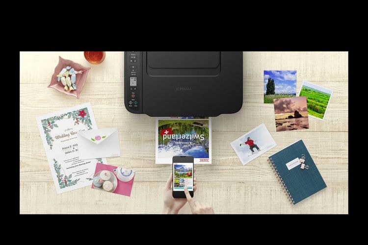 Produktbild: Canon PIXMA TS3750I EUR BK Multifunktionsdrucker Tintenstrahl Farbe A4 Drucker, Scanner, Kopierer Duplex, USB, WLAN