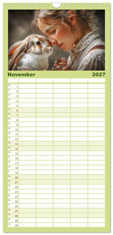 Produktbild: Familienplaner 2027 - Mensch und Tier. Momente voller W&auml;rme, Vertrauen und Respekt mit 5 Spalten (Wandkalender, 21 x 45 cm) CALVENDO