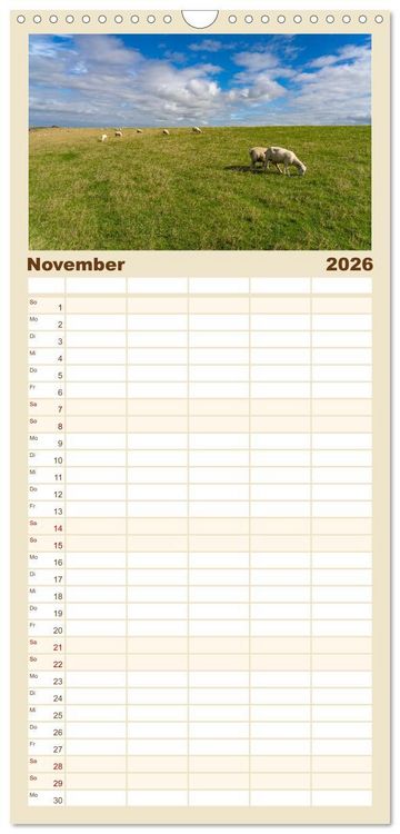 Produktbild: Familienplaner 2026 - Schleswig-Holstein - Nordfriesland mit 5 Spalten (Wandkalender, 21 x 45 cm) CALVENDO