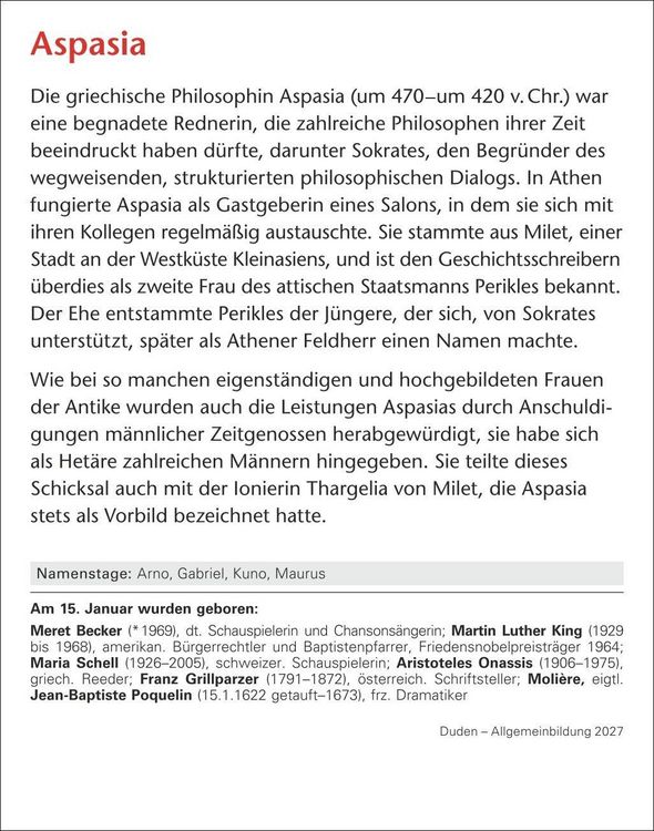 Produktbild: Duden Allgemeinbildung Tagesabrei&szlig;kalender 2027 - Wissen und Quizzen
