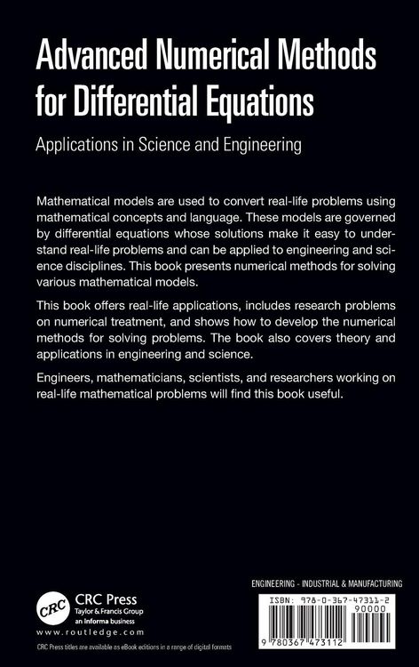 Produktbild: Advanced Numerical Methods for Differential Equations
