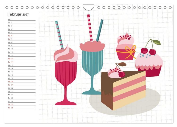 Produktbild: Fast Food Illustration (Wandkalender 2027 DIN A4 quer), CALVENDO Monatskalender