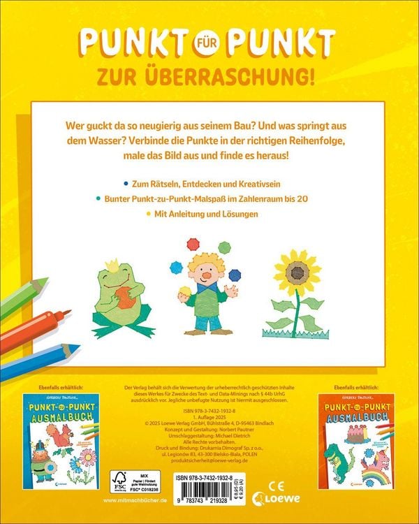 Produktbild: Punkt-zu-Punkt-Ausmalbuch (gelb)