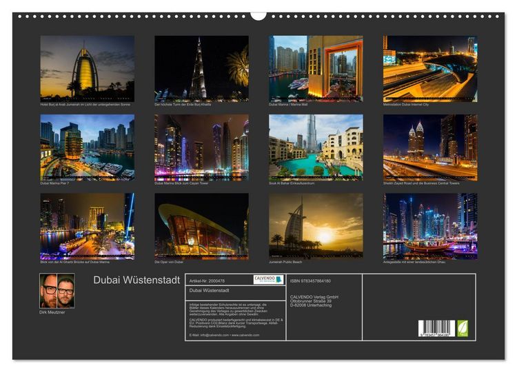 Produktbild: Dubai W&uuml;stenstadt (Wandkalender 2026 DIN A2 quer), CALVENDO Monatskalender