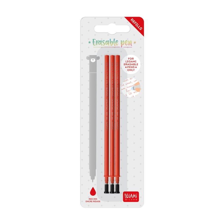 Produktbild: Legami 3x Ersatzmine f&uuml;r l&ouml;schbaren Gelstift - Rot