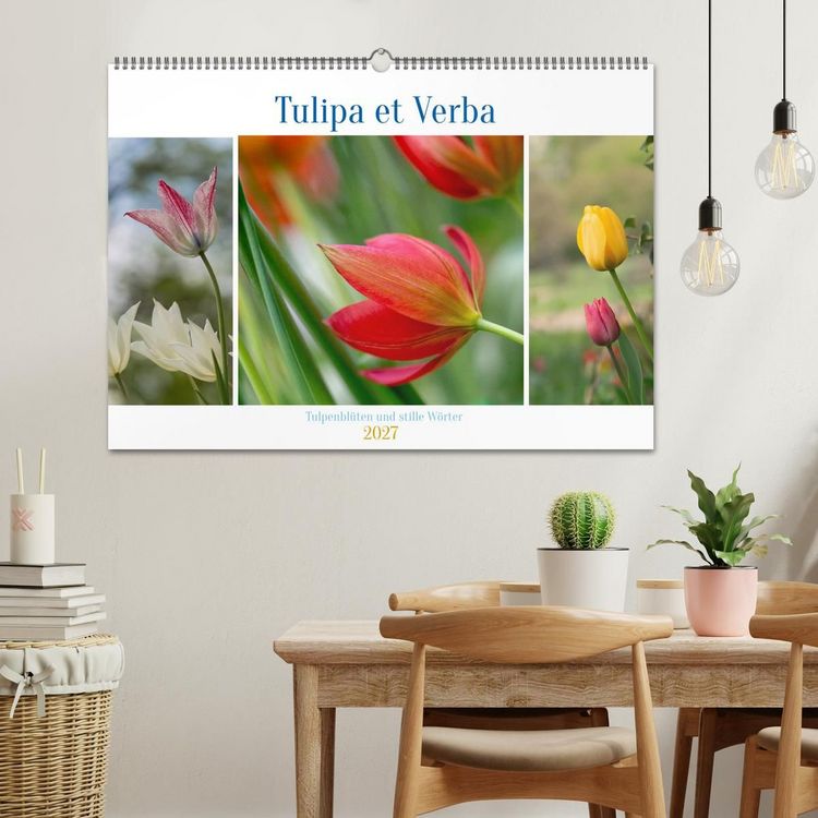 Produktbild: Tulipa et Verba &ndash; Tulpenbl&uuml;ten und stille W&ouml;rter (Wandkalender 2027 DIN A2 quer), CALVENDO Monatskalender